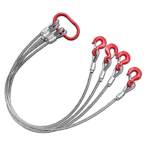 玉掛けワイヤーロープ 4本吊 1.5m 3t 吊フックリング付き