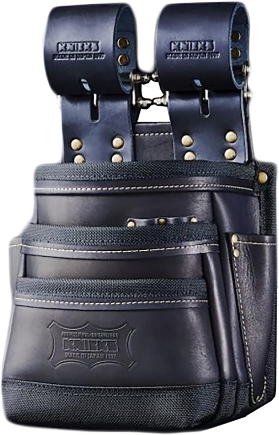 KNICKS KBB-301DDX 総ヌメ革3段腰袋 ブラック