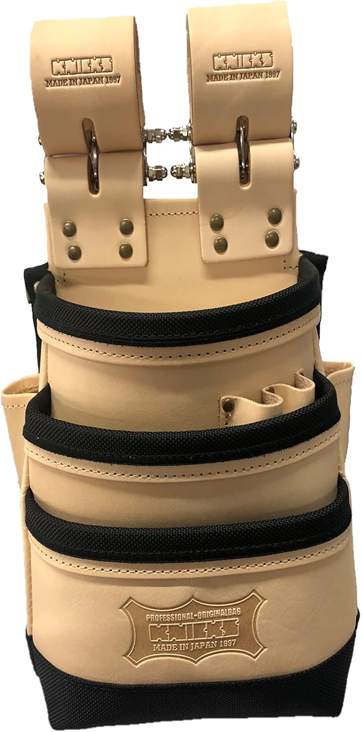 KNICKS KNB-301DDX 総ヌメ革3段腰袋 バリスティック補強