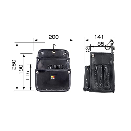 タジマ セフシステム 着脱式腰袋 電工2段大 ツインフック SFKBN-DK2L2H