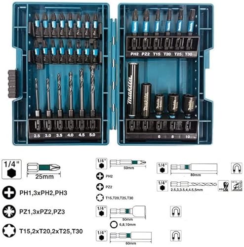 マキタ インパクトドライバー用ドリルビット33点セット E-06622