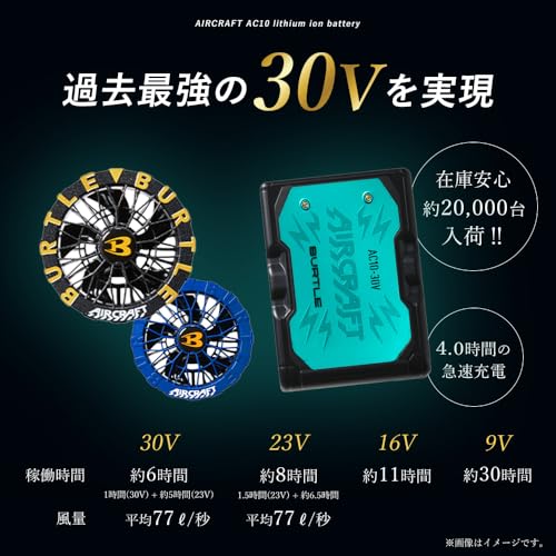 バートル AC10+AC10-1 エアークラフト バッテリー＆ファンセット（標準）