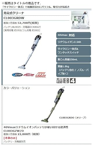 マキタ CL003GZO 充電式クリーナ 40Vmax