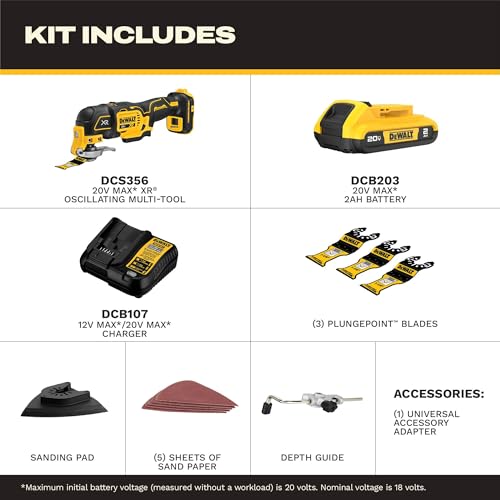 DEWALT DCS356D1 20V XR マルチツール バッテリーキット
