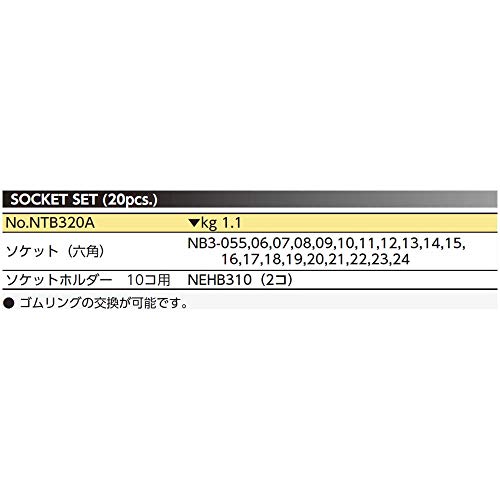 KTC NTB320A ネプロス 9.5sq ソケットセット 20点