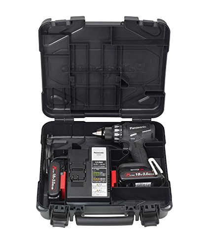 EZ74A2PN2G-B 充電ドリルドライバー 18V 3.0Ah 軽量 電池2個・充電器・ケース付 ブラ