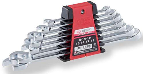 TONE CS700P コンビネーションスパナセット 7点 レッド