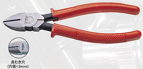 トップ(TOP) 強力ニッパ 成形グリップ付 鉄線直径1.9mm 皮むき穴 NI-150PG