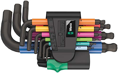 Wera 950/9 Hex-Plus 六角レンチセット 9点 マルチカラー ボールエンド付