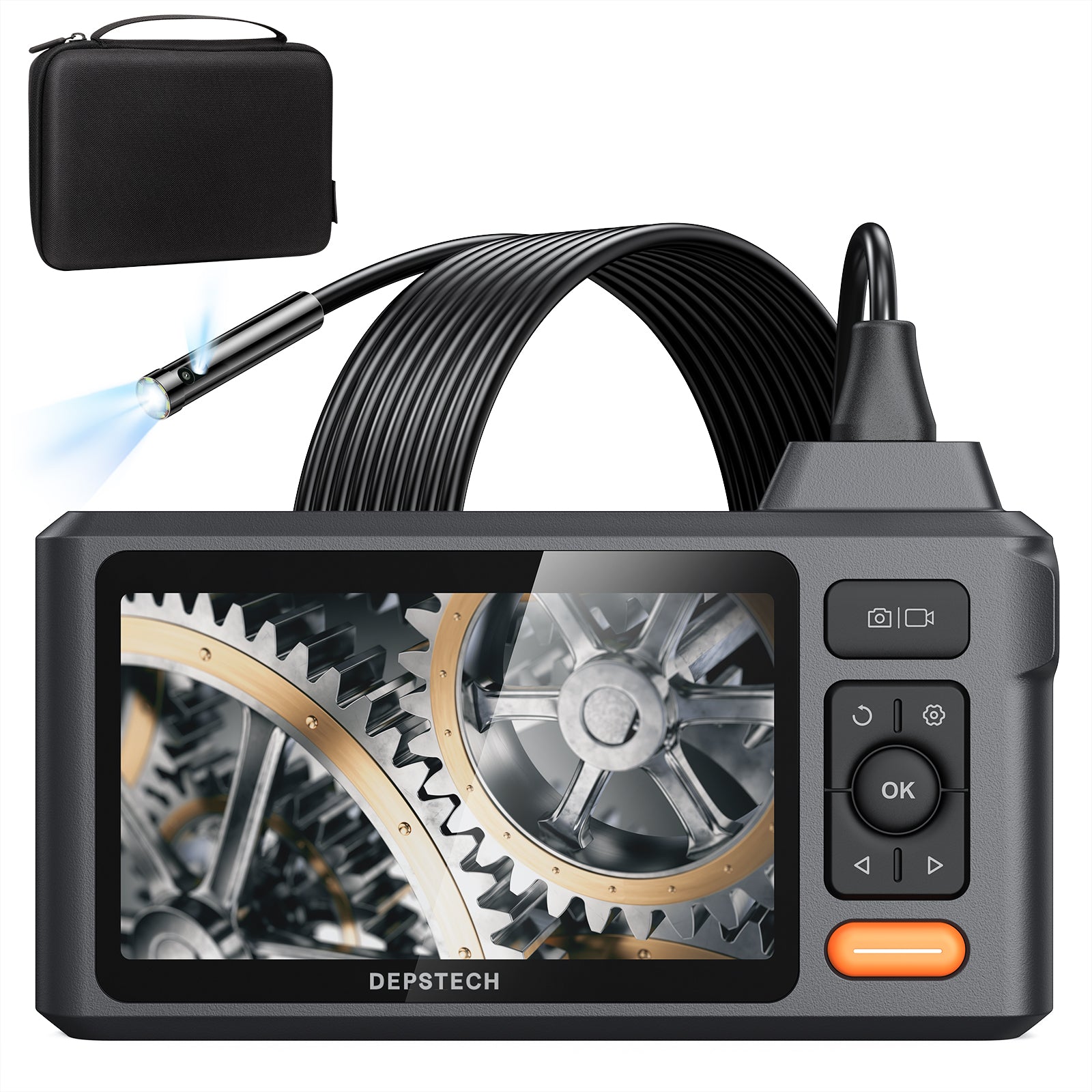 Foto del producto DEPSTECH DS520, boroscopio de doble lente con pantalla de 5 pulgadas