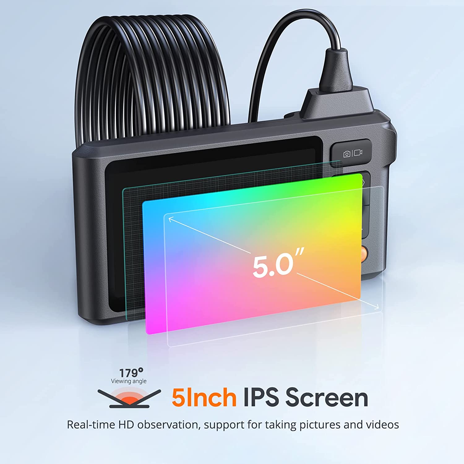 DEPSTECH DS520-TL Triple-Lens Boroskop mit 5-Zoll-Bildschirm Produktfoto