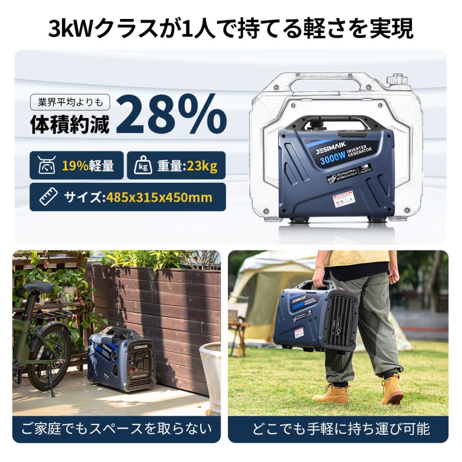 JESIMAIK インバーター発電機 JM3000Xi 定格出力3.0kVA