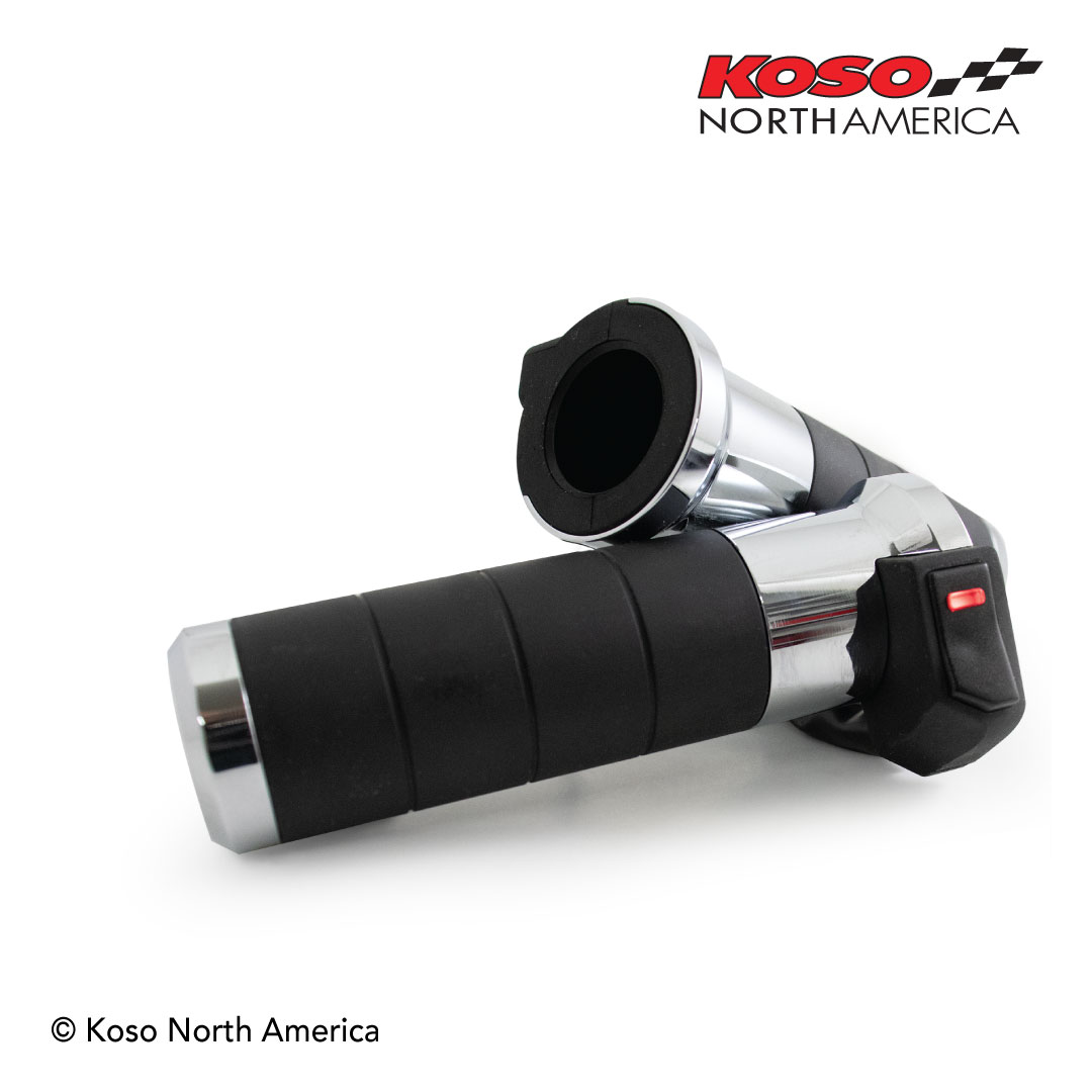 Koso Titan-S Heated Grips (Universal, Chrome)