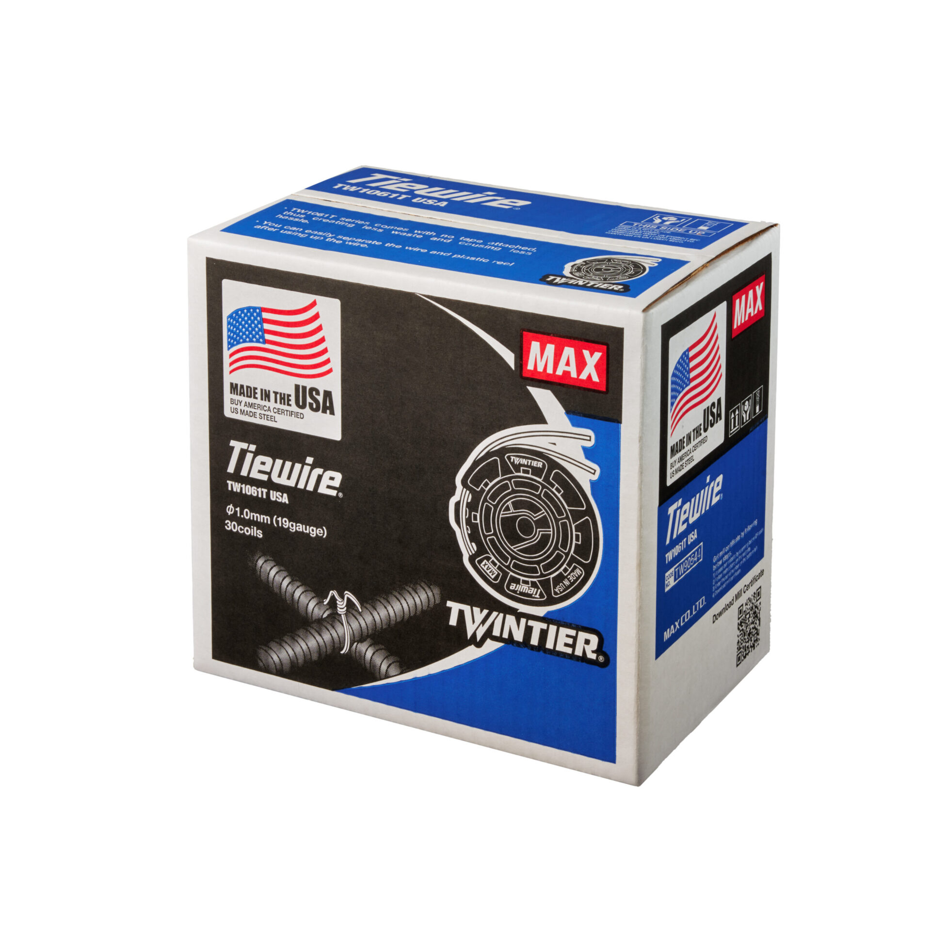 MAX Tie Wire TW1061T-USA, 30-Roll Case (Buy America Compliant)