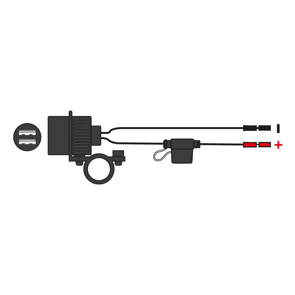 Oxford Weatherproof Dual Port USB Charger (EL102, 5V 2Amp)