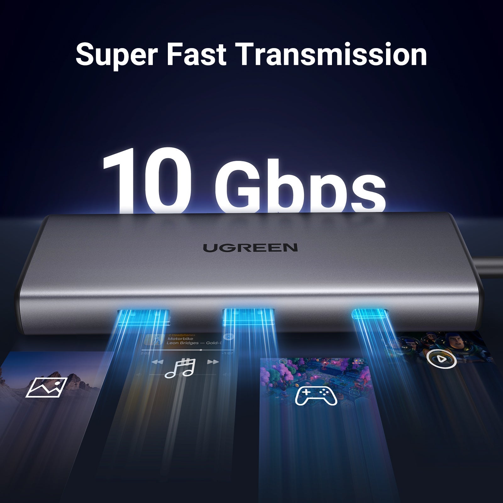 UGREEN Revodok Pro 107 USB-C Hub (7-in-1, Dual 4K@60Hz HDMI, 100W PD, 10Gbps)