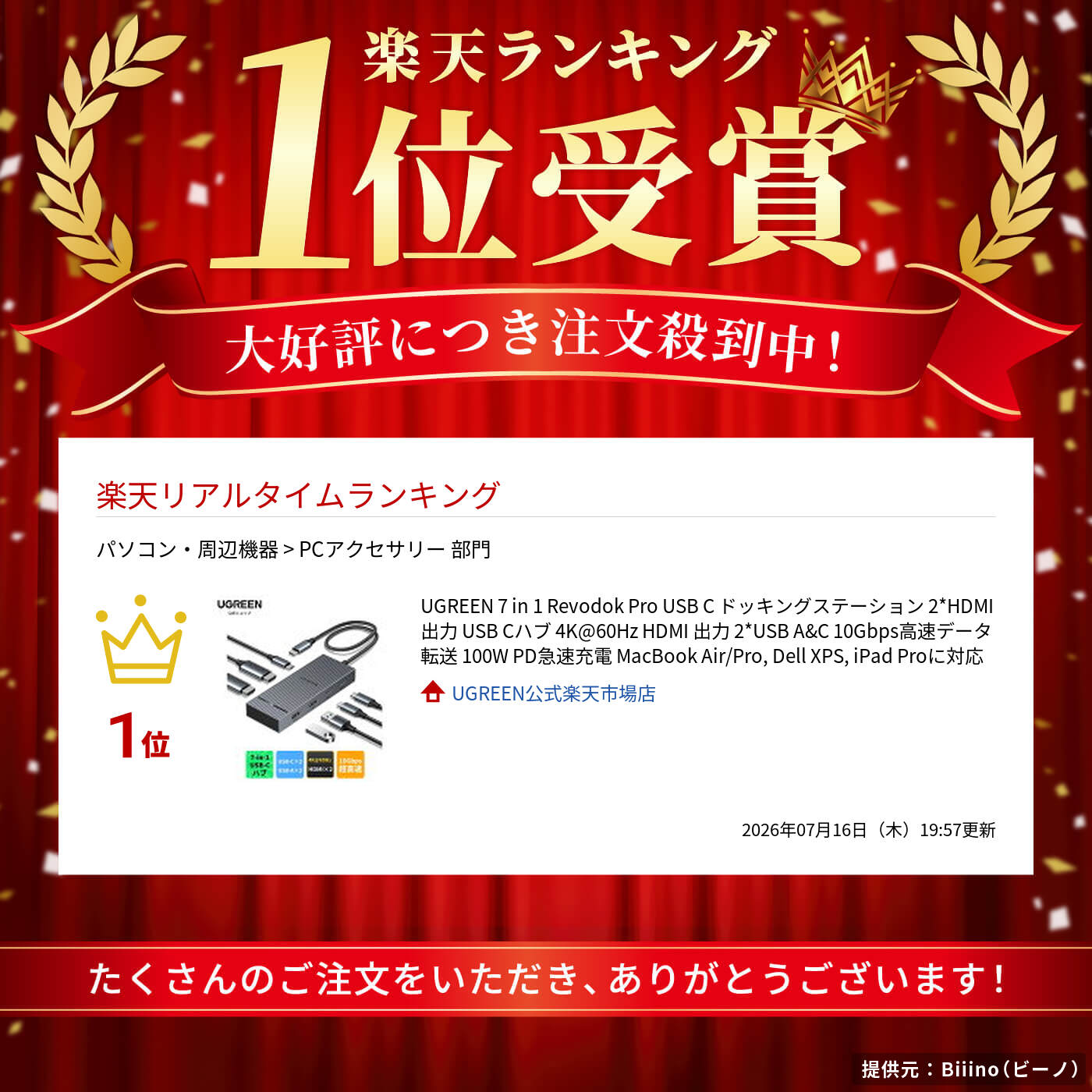 UGREEN Revodok Pro 7-in-1 USB-Cハブ