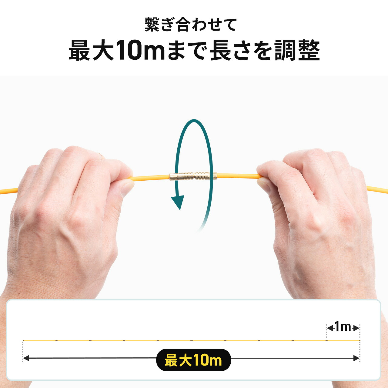 サンワサプライ(サンワダイレクト) 通線ワイヤー 通線ロッド ジョイントタイプ 1m×10本セット 最大10m ロッド径4mm 500-LAN-TL4