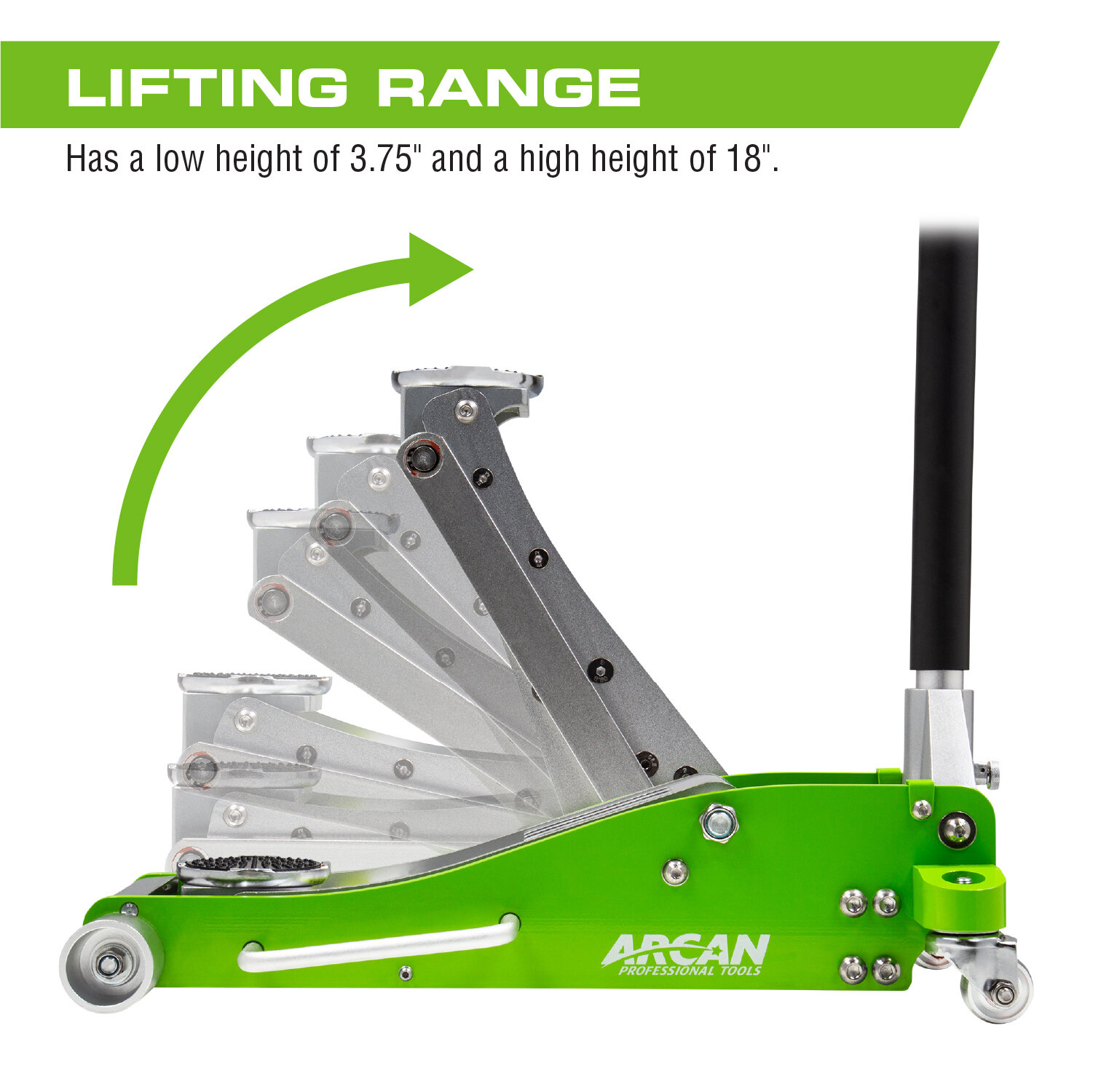 Arcan ALJ3T gato de aluminio bajo perfil 3 t foto de producto