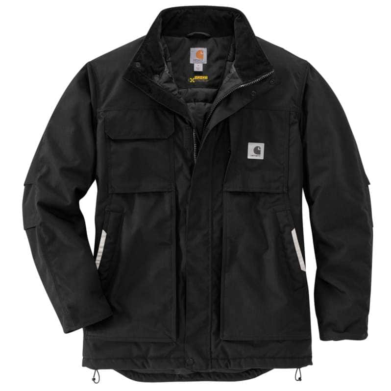 Carhartt Yukon Extremes Full Swing insulated coat in black, front view