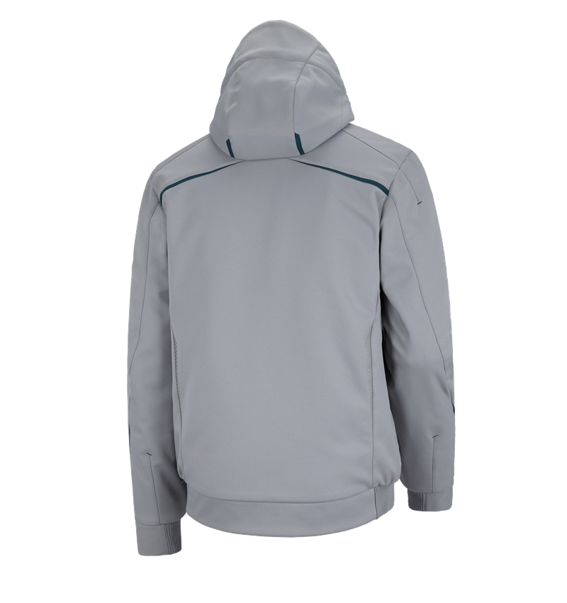 Engelbert Strauss Winter Softshelljacke e.s.motion 2020 für Herren in Platin/Seeblau