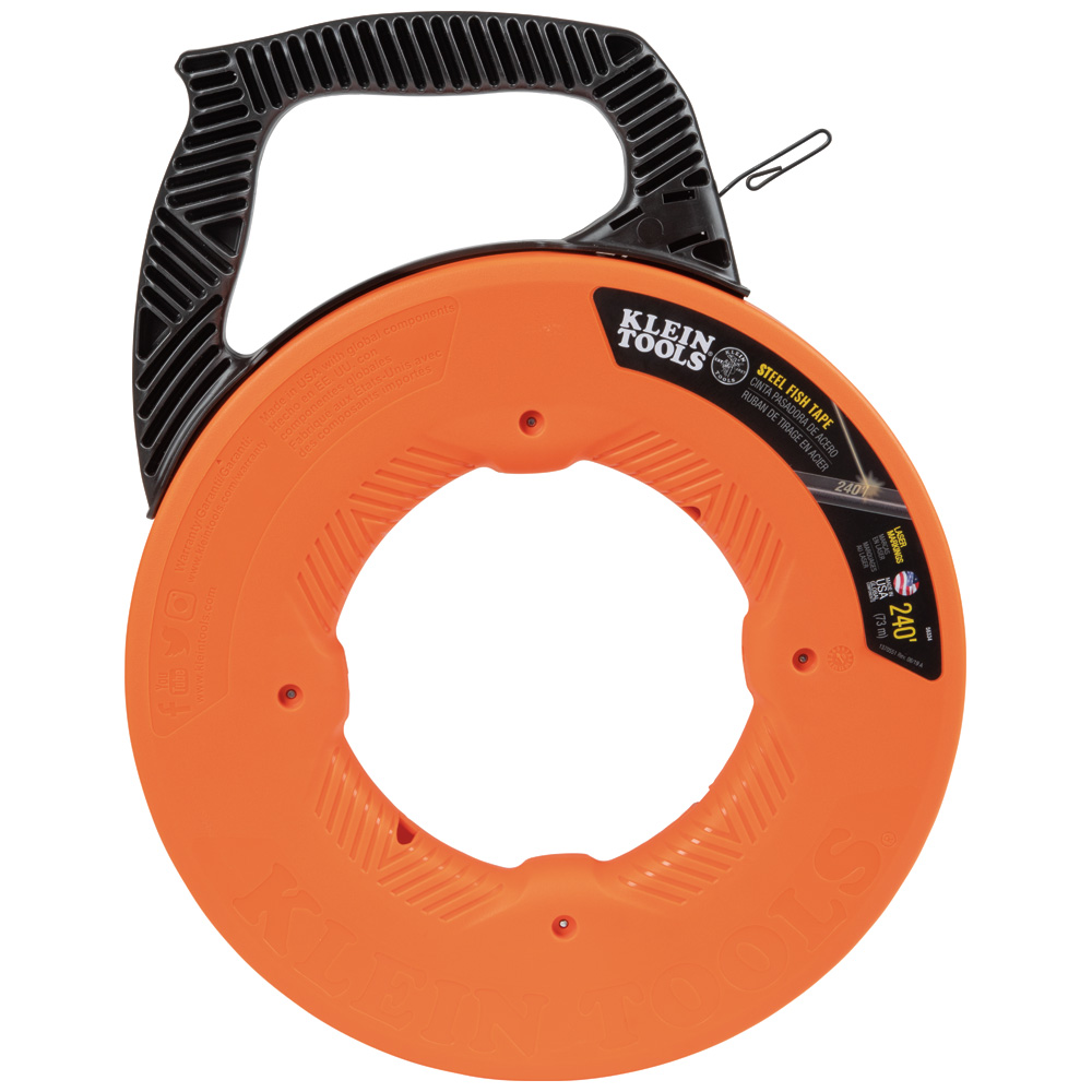 Klein Tools 56334 Steel Fish Tape, 1/8-Inch x 240-Foot