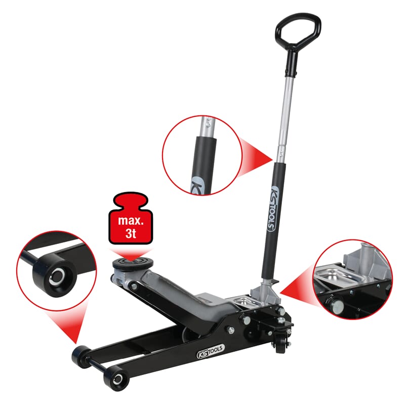 KS Tools Hydraulik-Stahl-Wagenheber 3 t (160.0368) Produktfoto