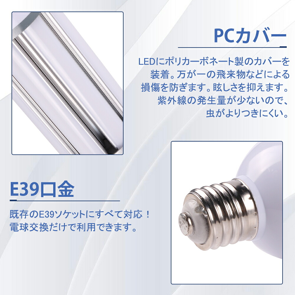 LEDコーンライト E39 IP64防塵防水 400W水銀灯相当