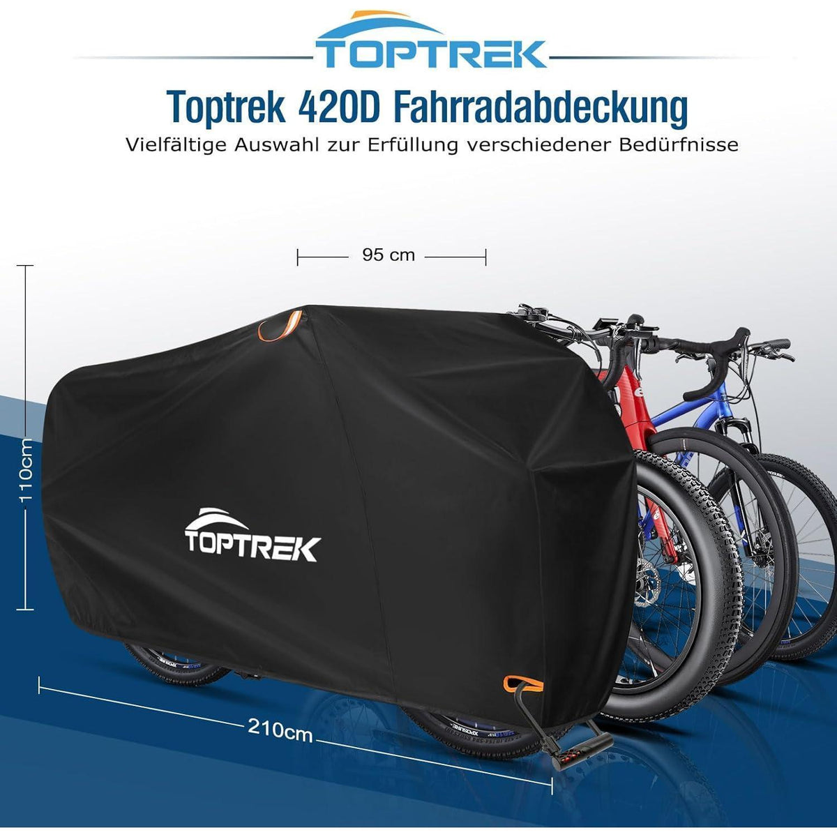 toptrek Fahrradabdeckung wasserdicht 420D Produktfoto