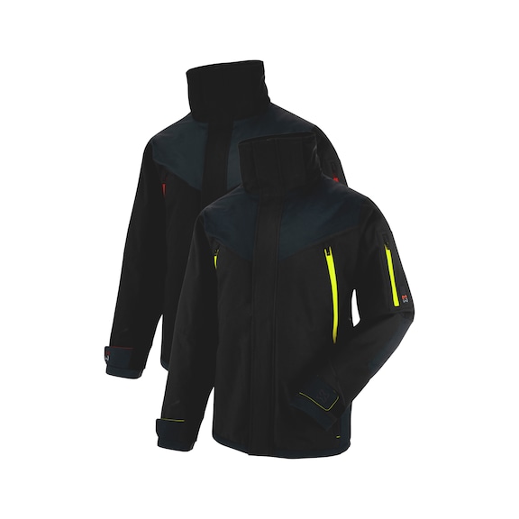 W&Uuml;RTH MODYF Parka Performance Winterjacke f&uuml;r Handwerker in Anthrazit/Gelb mit Kapuze