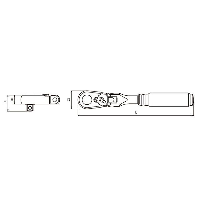 Ko-ken(コーケン) Z-EAL 首振りラチェットハンドル(ロング) 差込角9.5mm 3726Z-280