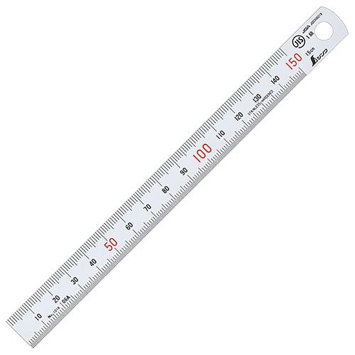シンワ測定(Shinwa Sokutei) 直尺 シルバー(反射抑制加工) 15cm JIS1級 赤数字入 13005