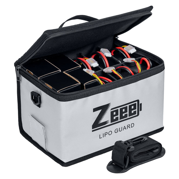 Zeee LiPo Safe Bag 10-cell fireproof charging and storage pouch (official Zeee product photo)