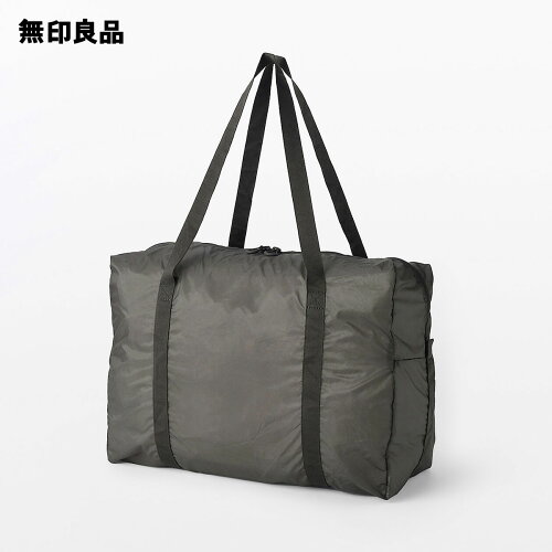 軽量ナイロン小さくたためるボストンバッグ・チャコールグレー 25L 商品画像