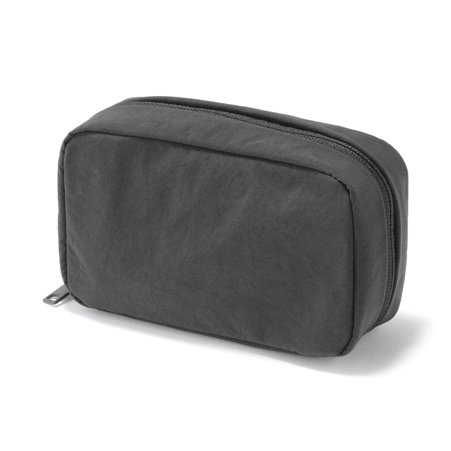 MUJI wrinkled nylon wide-opening pouch, medium